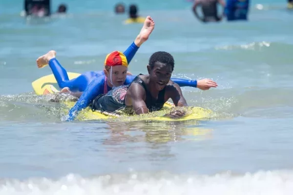 NRL Cowboys House on surf board