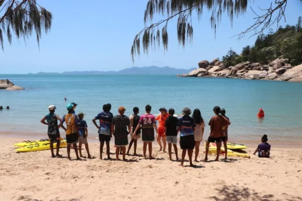 NRL Cowboys House Students with Arcadian SLSC cadets
