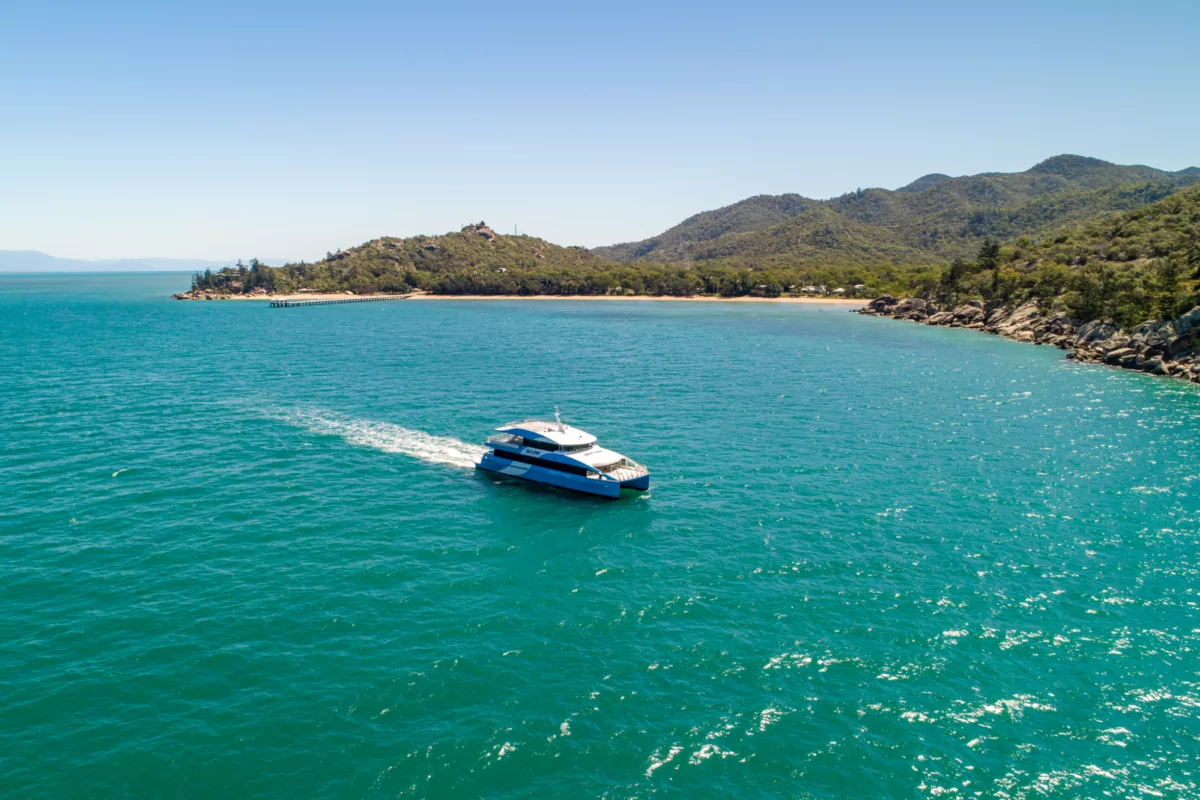 Magnetic Island ferry in transit on the water.