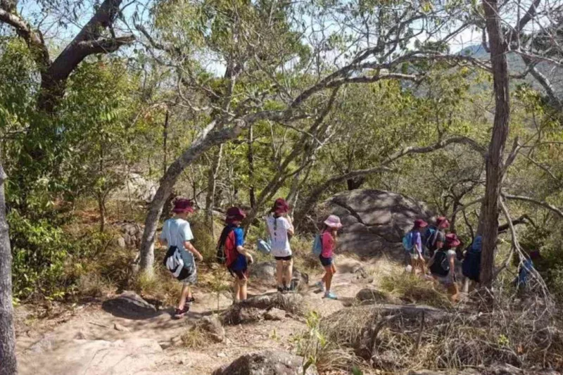 Image showcasing kids exploring Magnetic Island for an outdoor learning experience.