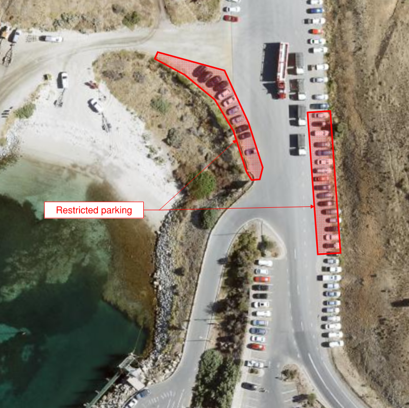 Cape Jervis Carpark - restricted parking