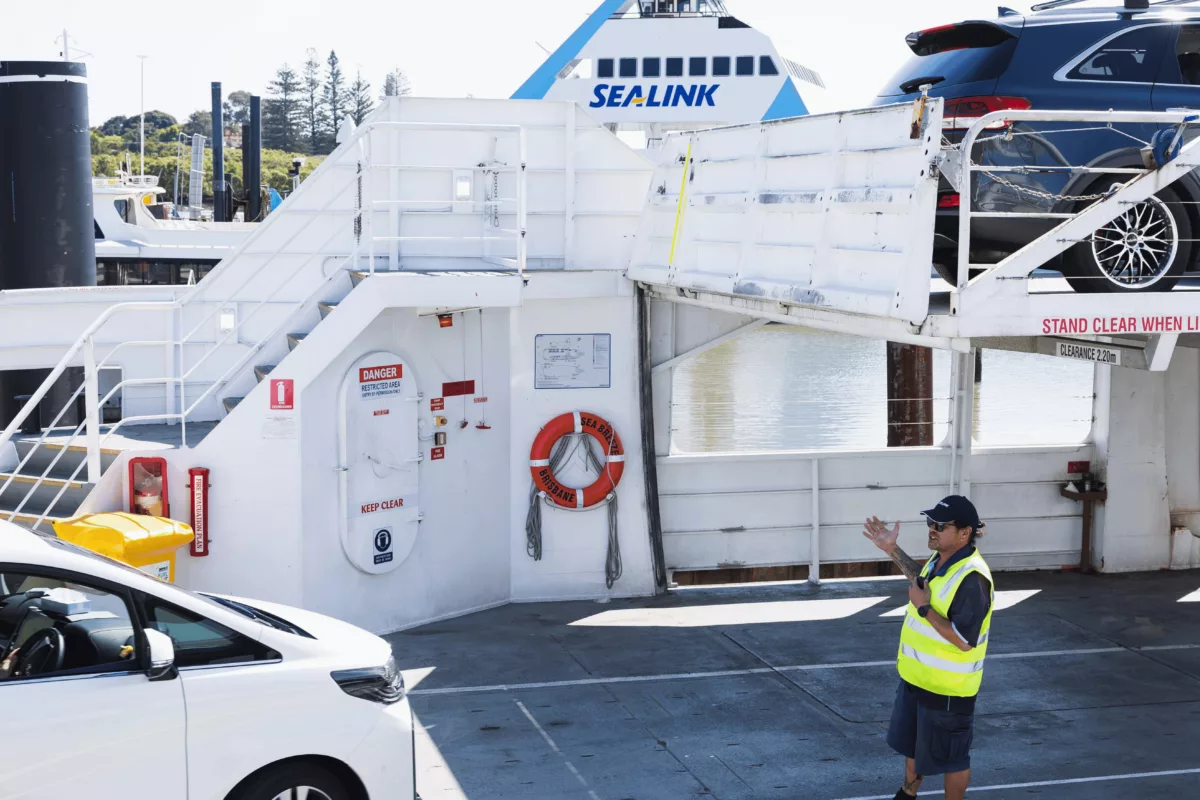 Boarding the ferry