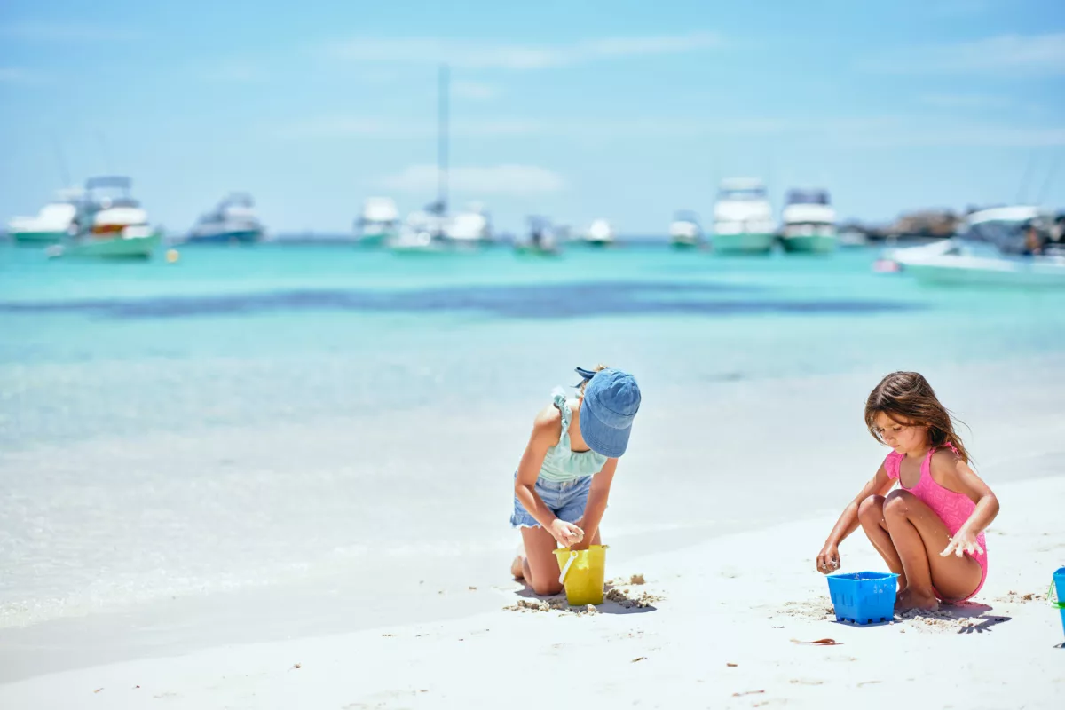 Girls at Rottnest Island beach