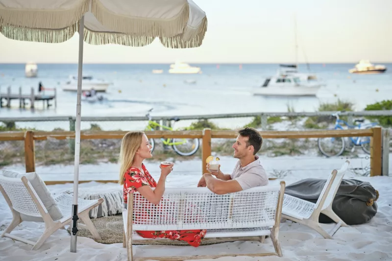 Couple having cocktails at Samphire Rottnest