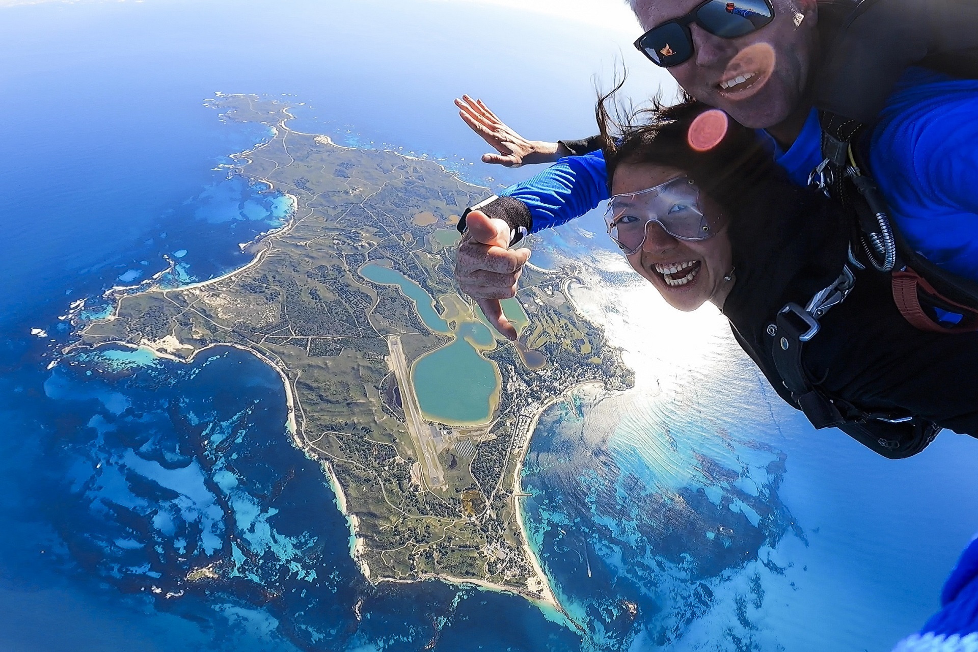 Skydiving over Rottnest Island