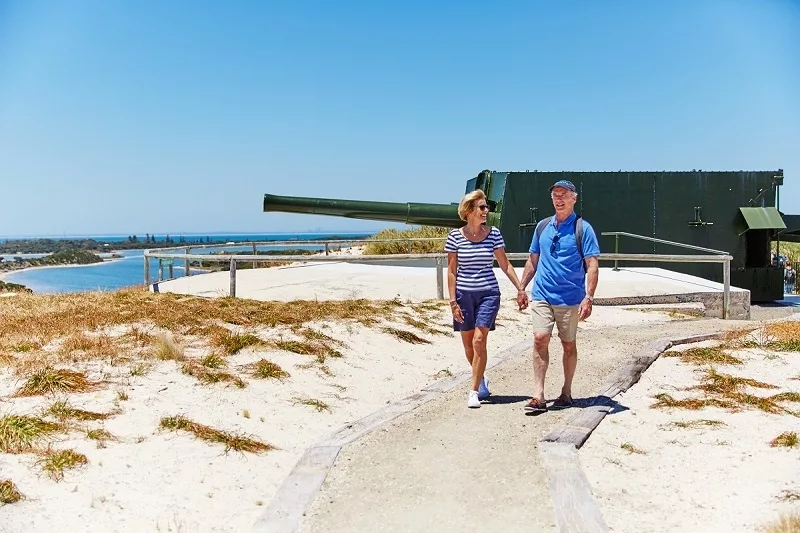 Couple at Oliver Hill on Rottnest Island