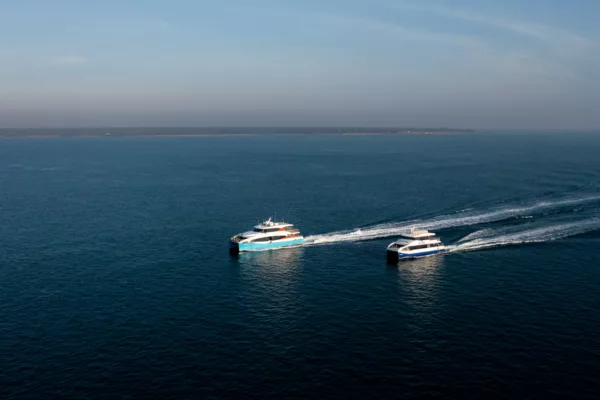Two ferries in the sea