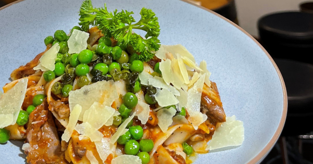 Lamb shoulder and sofrito sauce ragu SeaLink Kangaroo Island