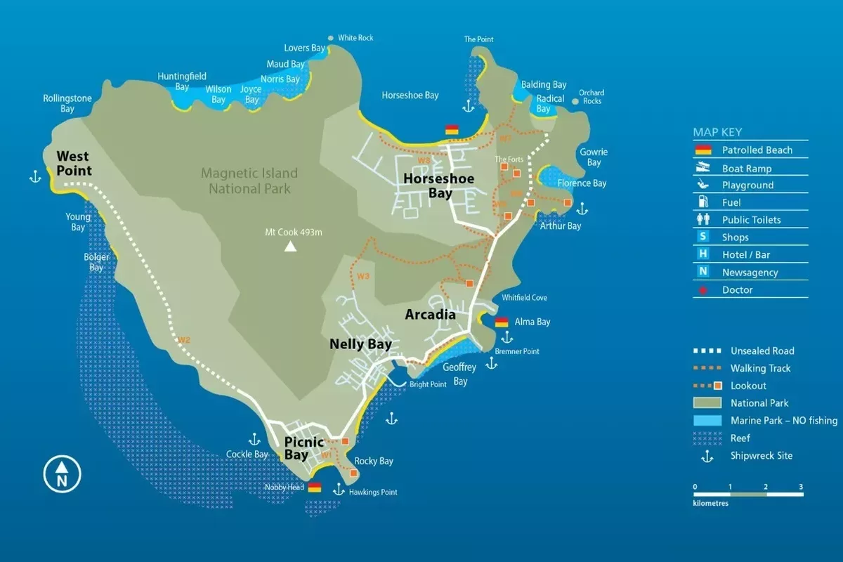 Magnetic island map