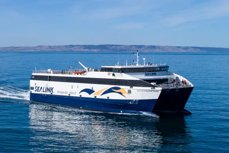 SeaLink Kangaroo Island ferry sails in the ocean