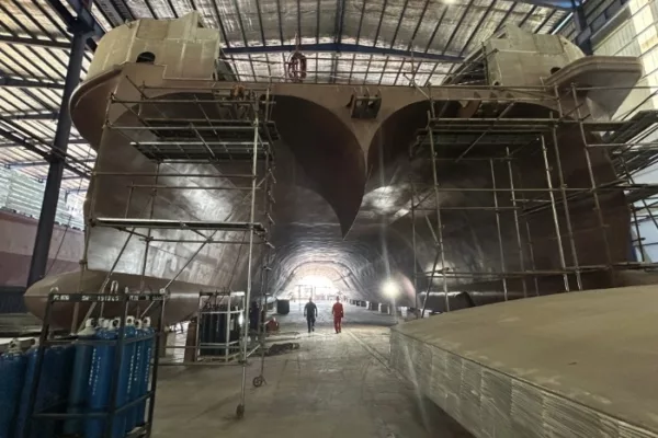 Bow construction of the new ferry