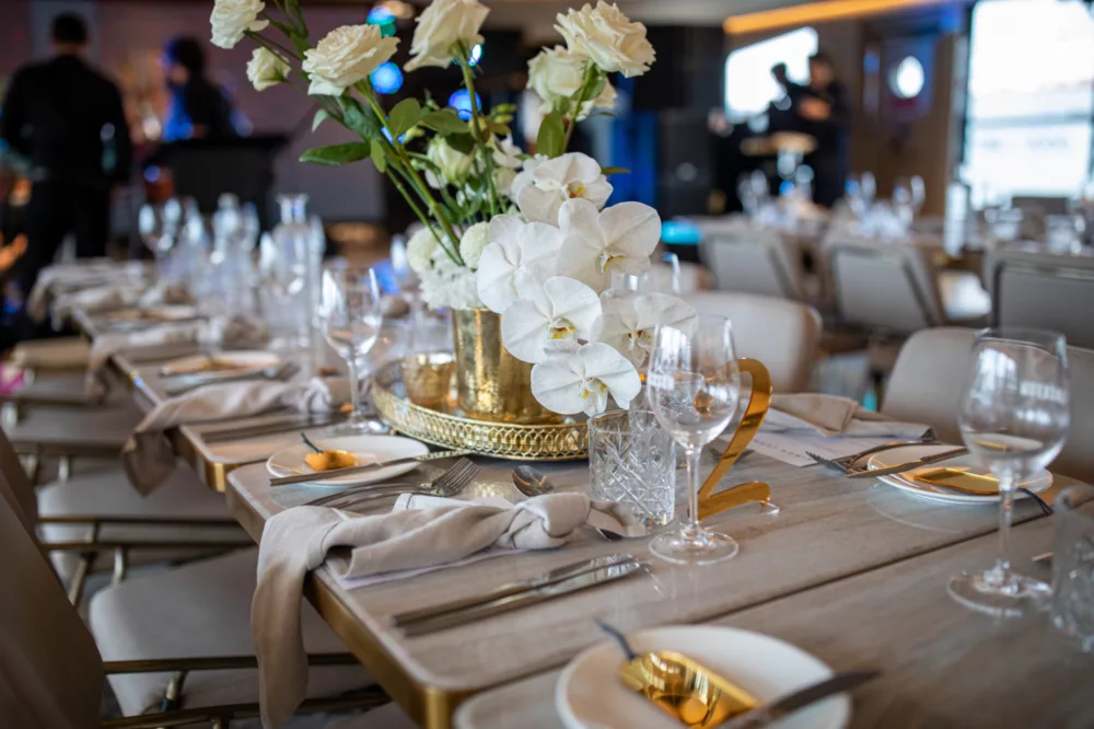 Main Deck marble table top centrepiece